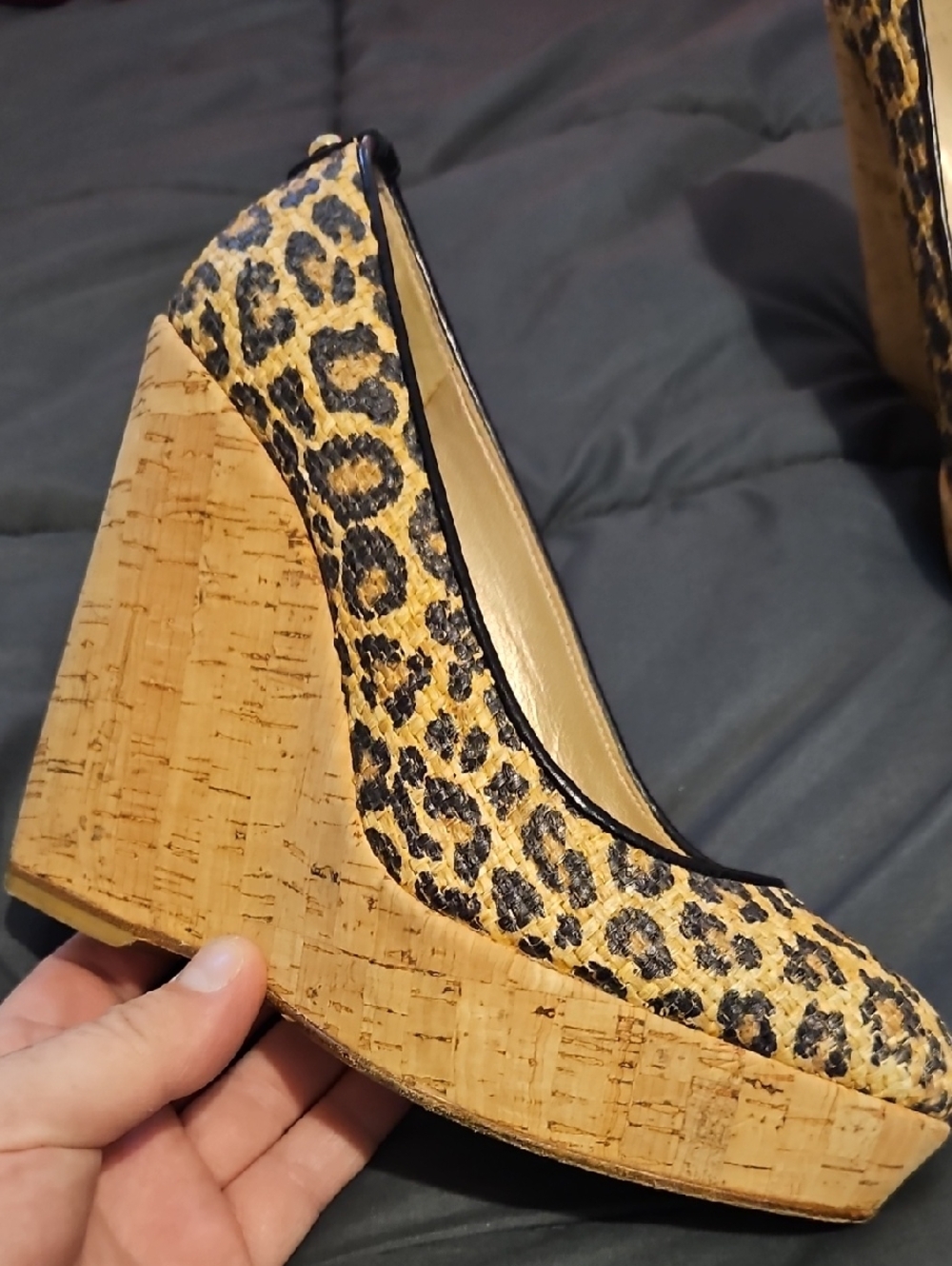 Stuart Weitzman Luxury Leopard Print Platform Wedge Pumps Size 7‎ - Picture 3 of 5